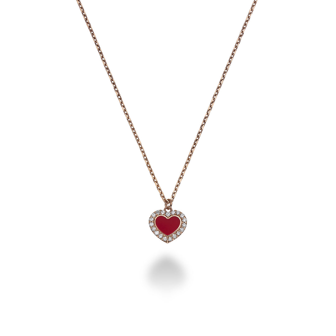 Nihama cl 9k ct.0,10 small heart red enamel ND5078R3BR010