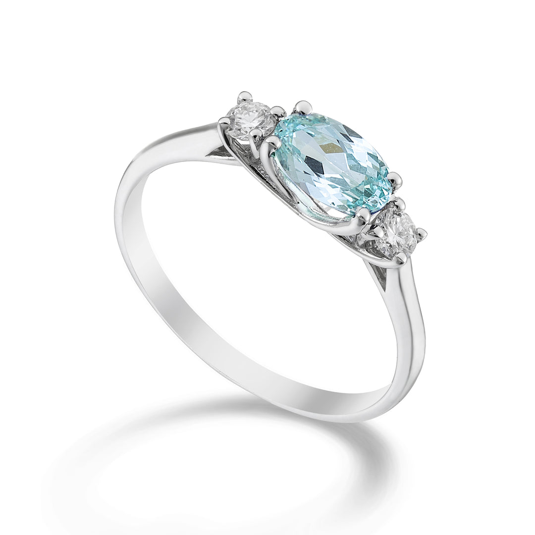 Nihama an 18k paraiba tourmaline oval 7x5 ct.0.80 dia ct.0.16 NA5113O4PAR