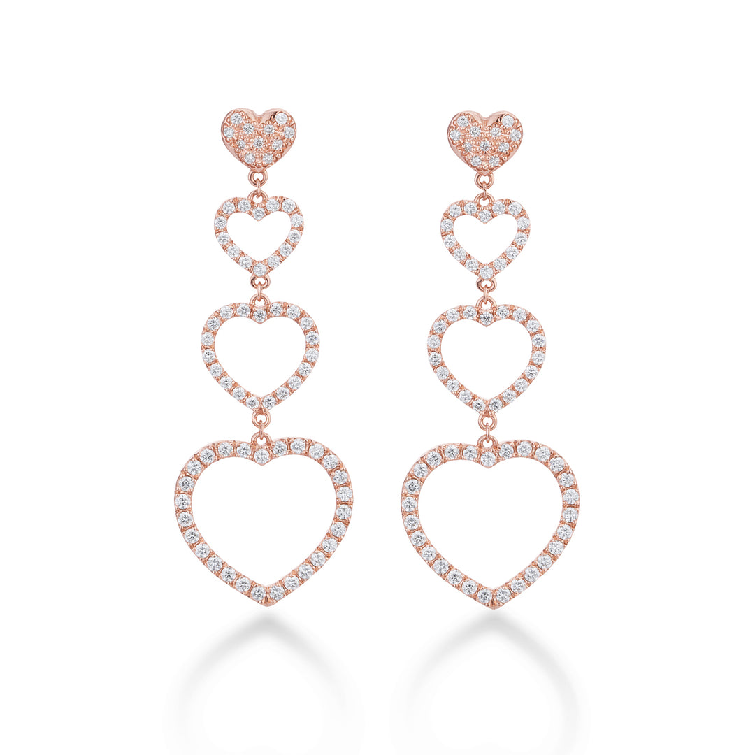 Golay earrings amami hearts pendants set diamonds OFCU002DI-24213110015
