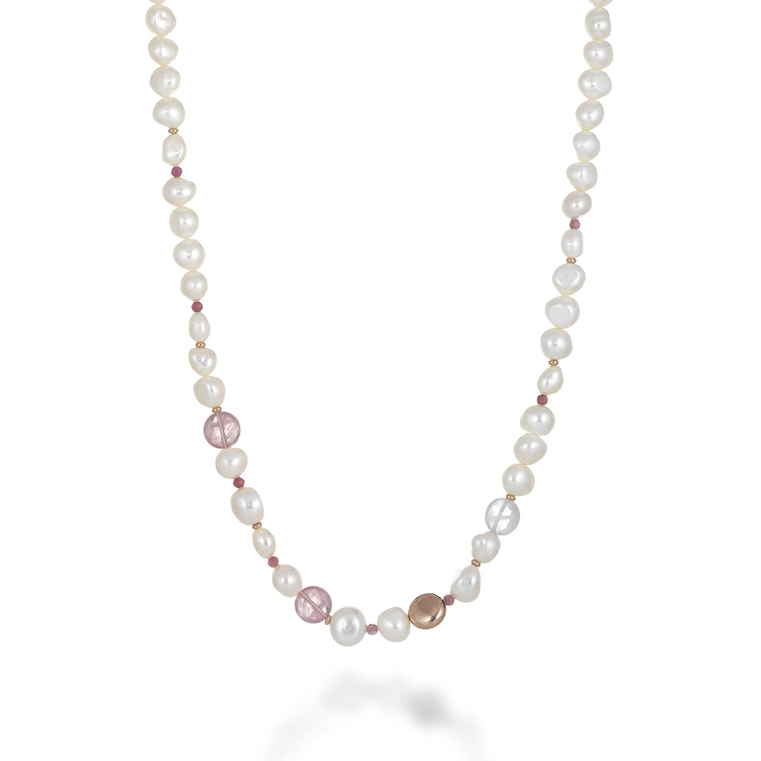 Nihama cl ag925 fw bar 9/10 rose quartz NC7123A3QUARZOROSA