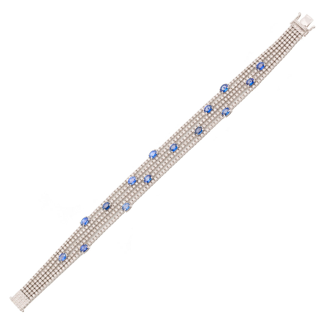 Golay 5 row square tennis bracelet BRDMBTL05-14016110078