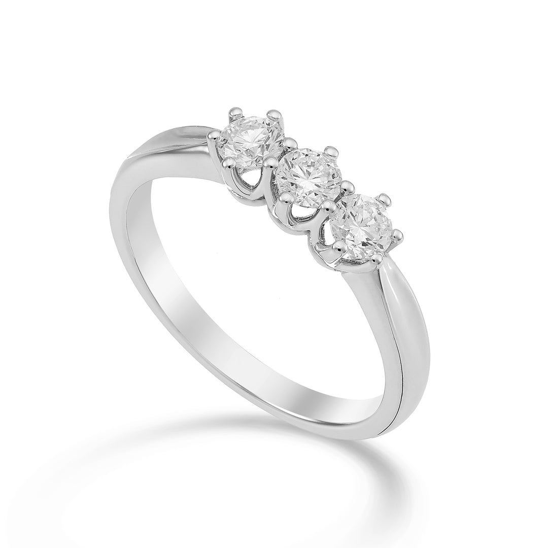 Golay linear trilogy ring with 6 prongs total ct. 0.75 ATRL046DI075-23145110017