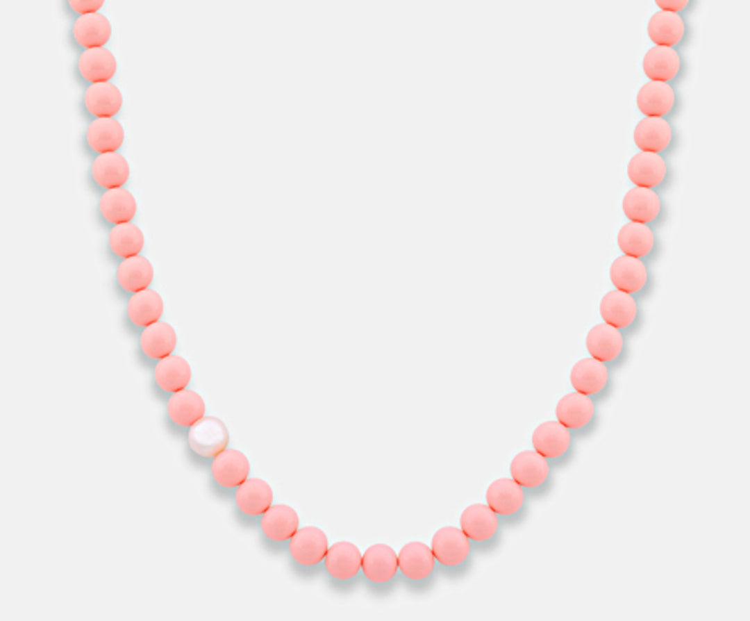 Mikiko cl ag925 fw 9/10 pink coral agglomerate 8mm 50 cm MC7092A4CORALLO