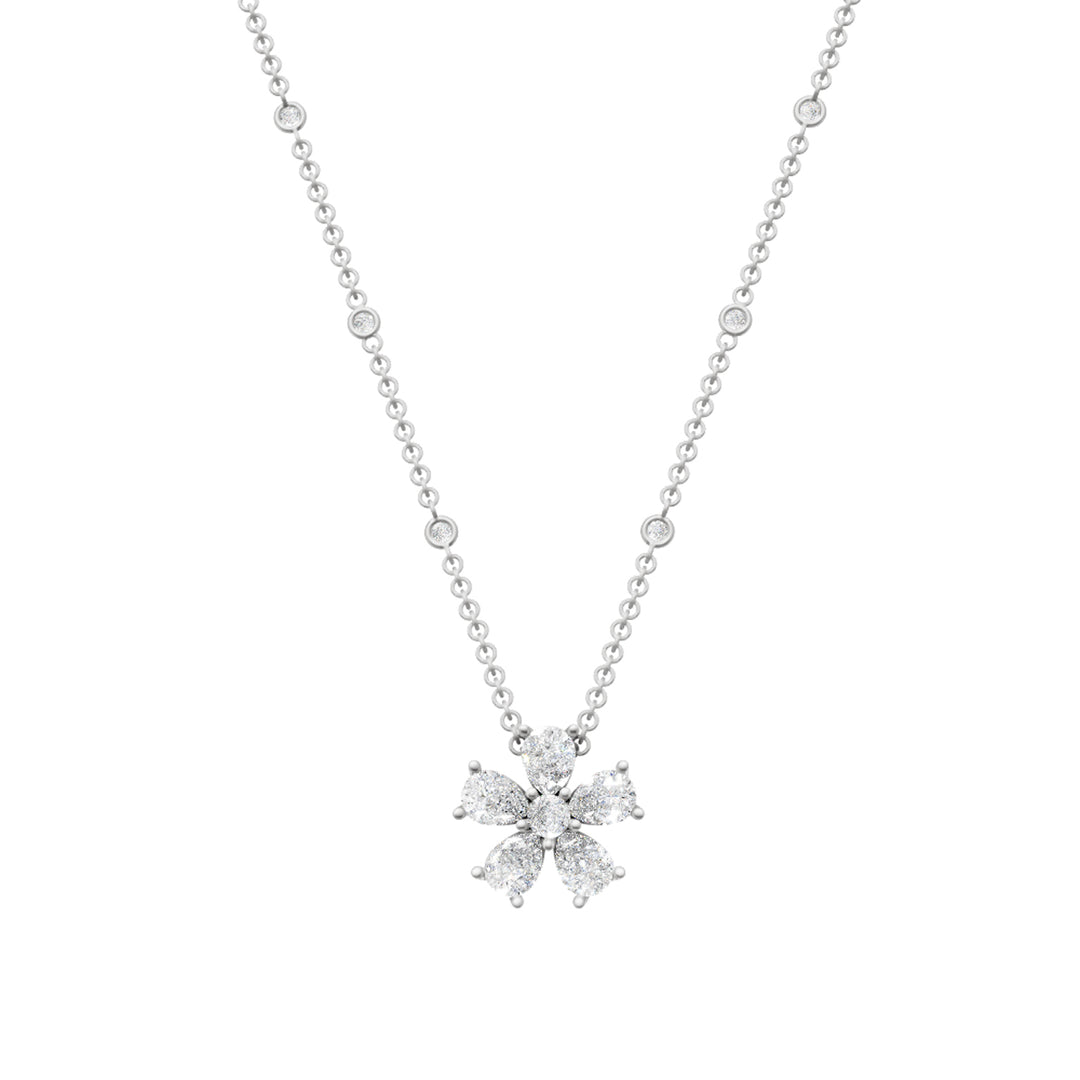 Golay five drop diamond flower necklace 0.20ct white GMP568D020B-26154110101
