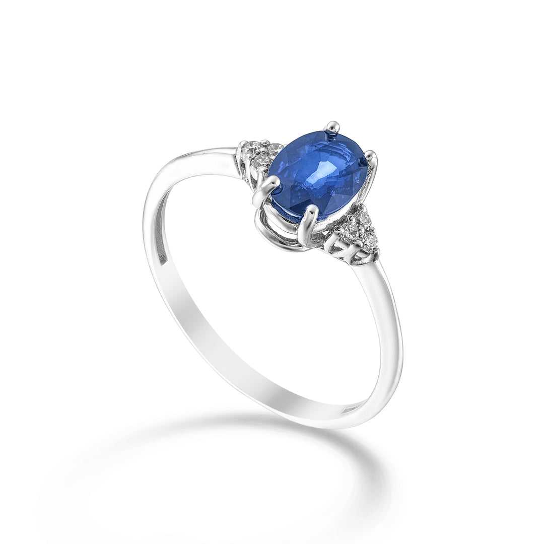 Mikiko an 18k sapphire n. 7x5 oval and side diamonds MA5210O4ZFN080