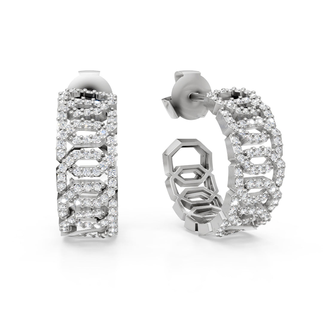 Golay earrings with pave&