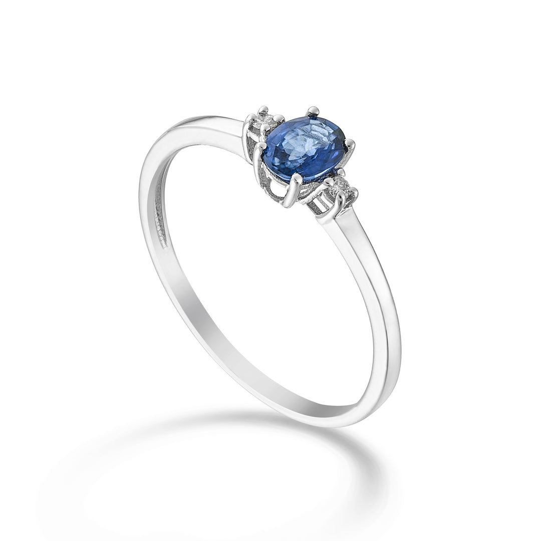 Nihama an 9k sapphire no. oval 5x4 ct.0.40 diam. 0.02 ct NA5191R4ZFN