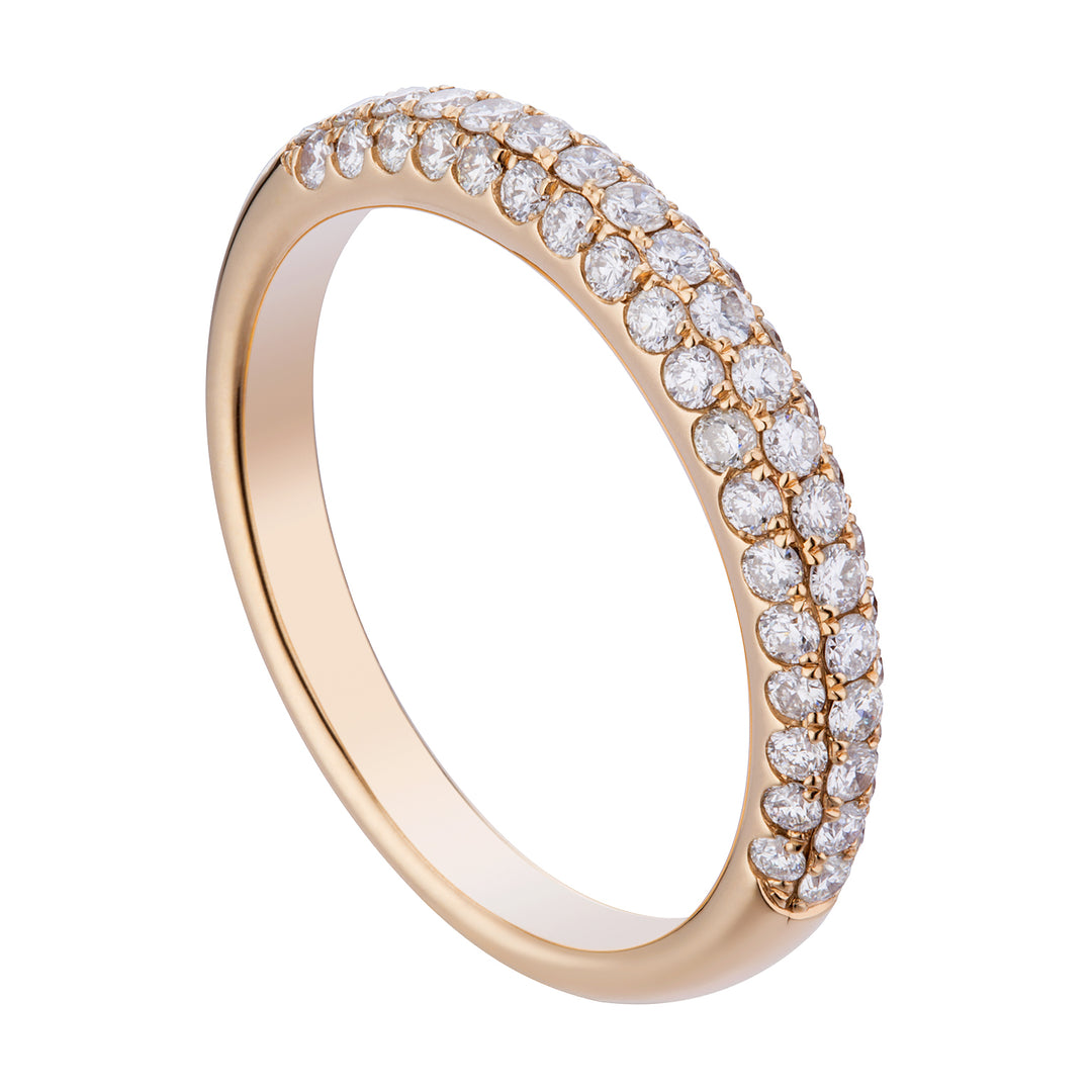 Golay 1/2 round rose gold pave ring ARTRM0628R-10246000027