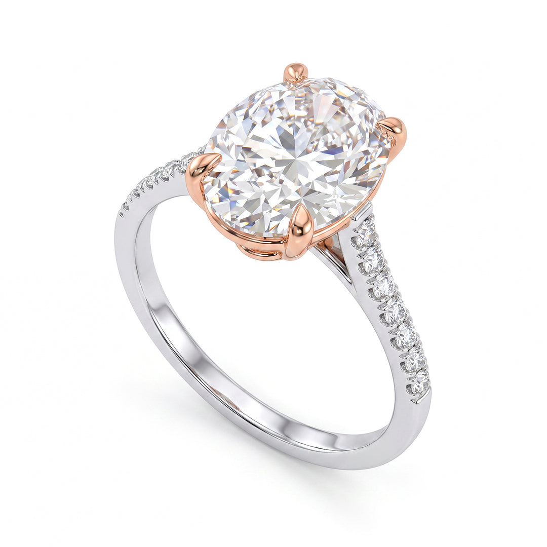X-Diamond an 18kt lab g.d. total ct. 3.16- cent. ct. 3.02 oval - recessed shank ct. 0.14 XXDAPU119O7OVBI316