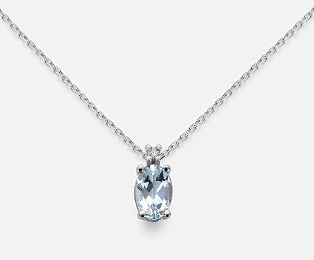 Nihama cl 9k oval aquamarine 6x4 ct.0.30 diam. ct.0,01 ND5034R4AM