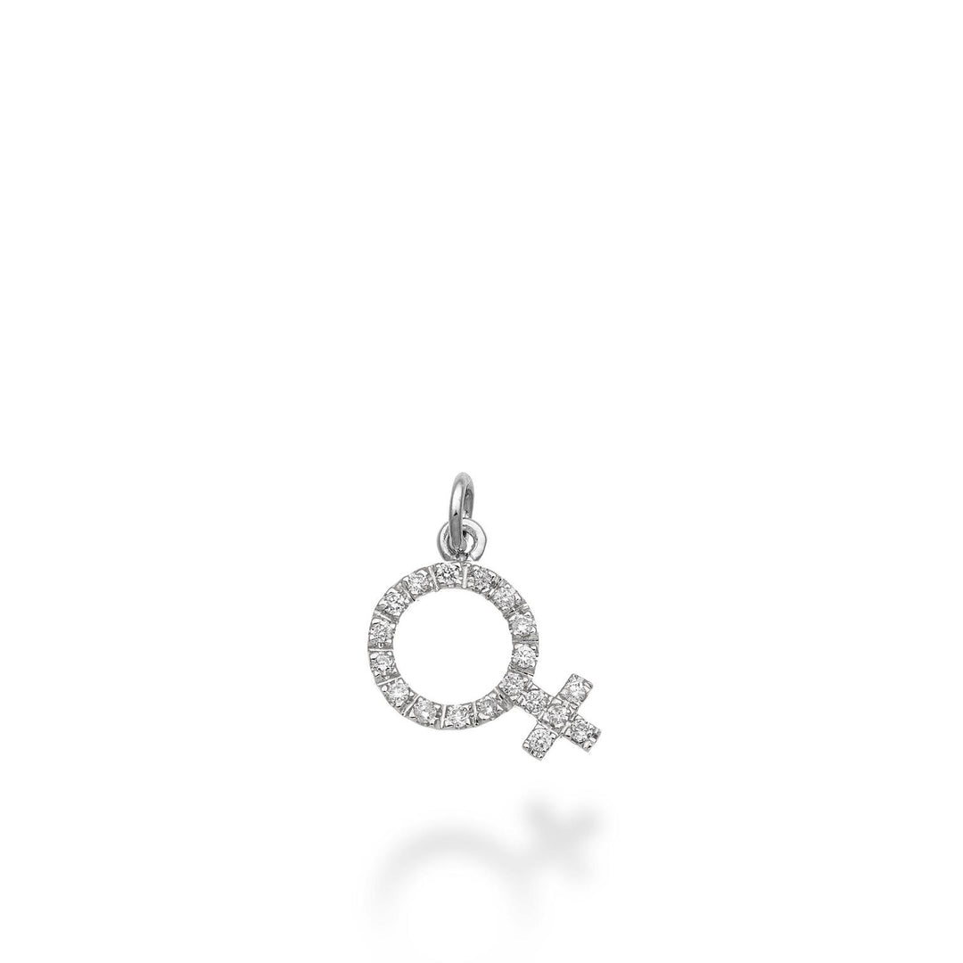 World Diamond Group woman symbol pendant 18k ct.0.15 g vs white gold GPEN215DIO4