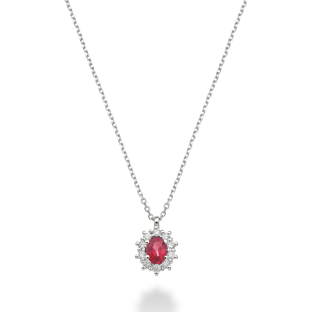 Nihama cl 9k oval ruby ​​4x3 ct.0,20 diam. ct.0,08 ND5125R4RBC