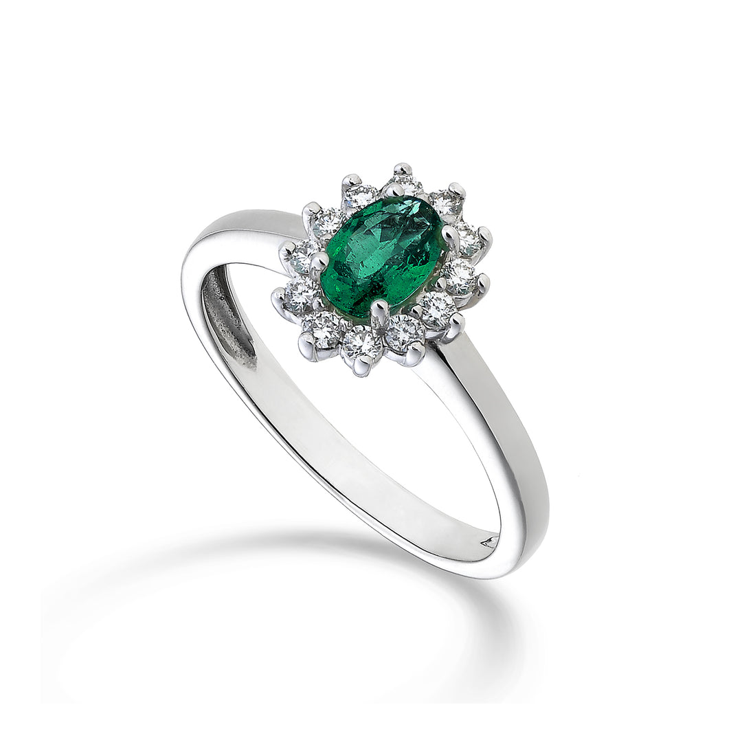 Nihama an 18k oval emerald 6x4 ct.0,30 diam. 0.23 ct NA5093O4BE