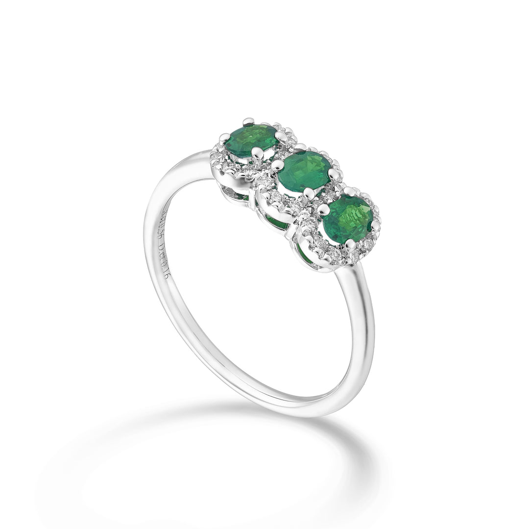 Nihama an 18k emerald trilogy nat. oval 4x3 ct. 0.45 diam. 0.16 ct NA5194O4SMN43