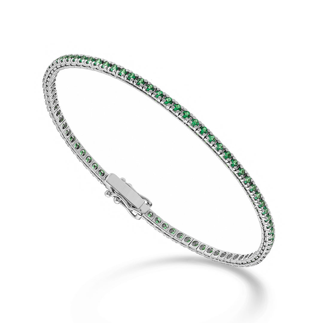 Nihama br tennis 18k emeralds ct. 1.70 cm.17.5-80 bezels NBTQ220SMRO4