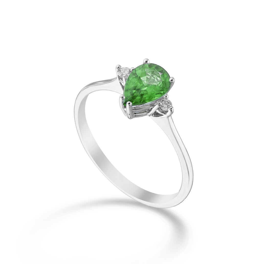Nihama an 18k emerald n. 7x5 drop and side diamonds NA5216O4SMN045