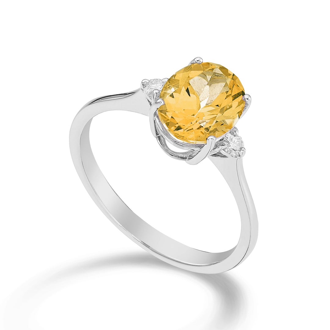 Nihama an 18k oval citrine 7x9 ct.1,65 diam. 0.08 ct NA5143O4CITR