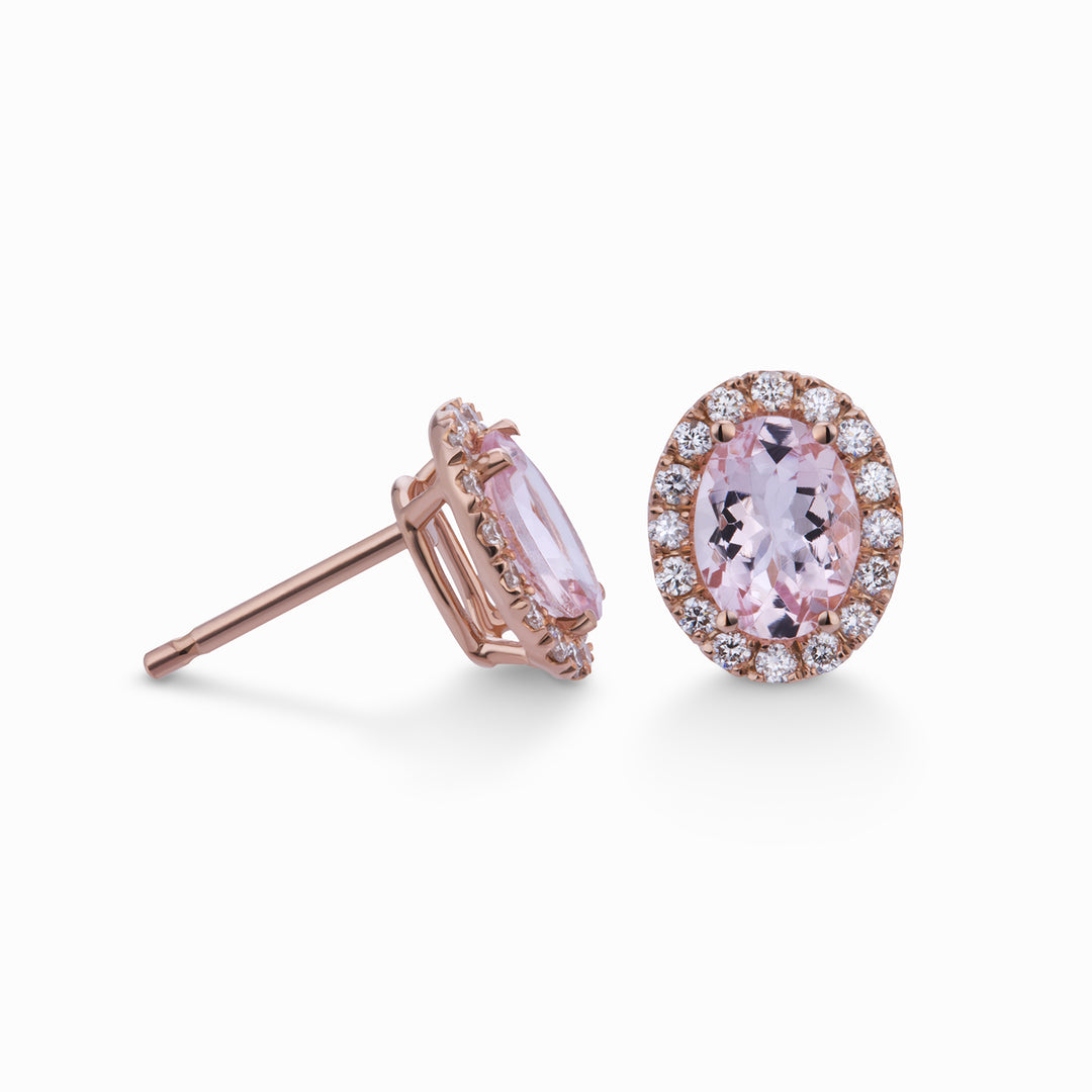 World Diamond Group 8x6 oval morganite earrings and diamonds OCL070DIMO68-22241110003