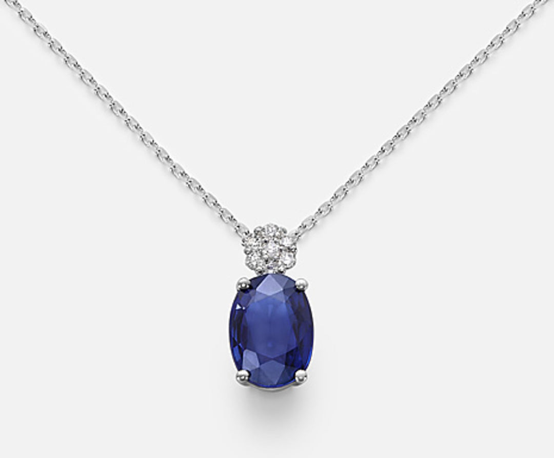 Nihama cl 18k oval sapphire 7x5 ct.0.80 diam. 0.05 ct ND5025O4ZFD