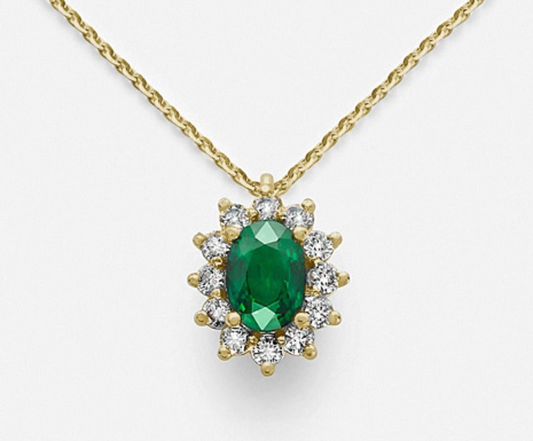 Nihama cl 18k emerald n. oval 7x5 ct. 0.69 yellow gold ND5048O1SMN069