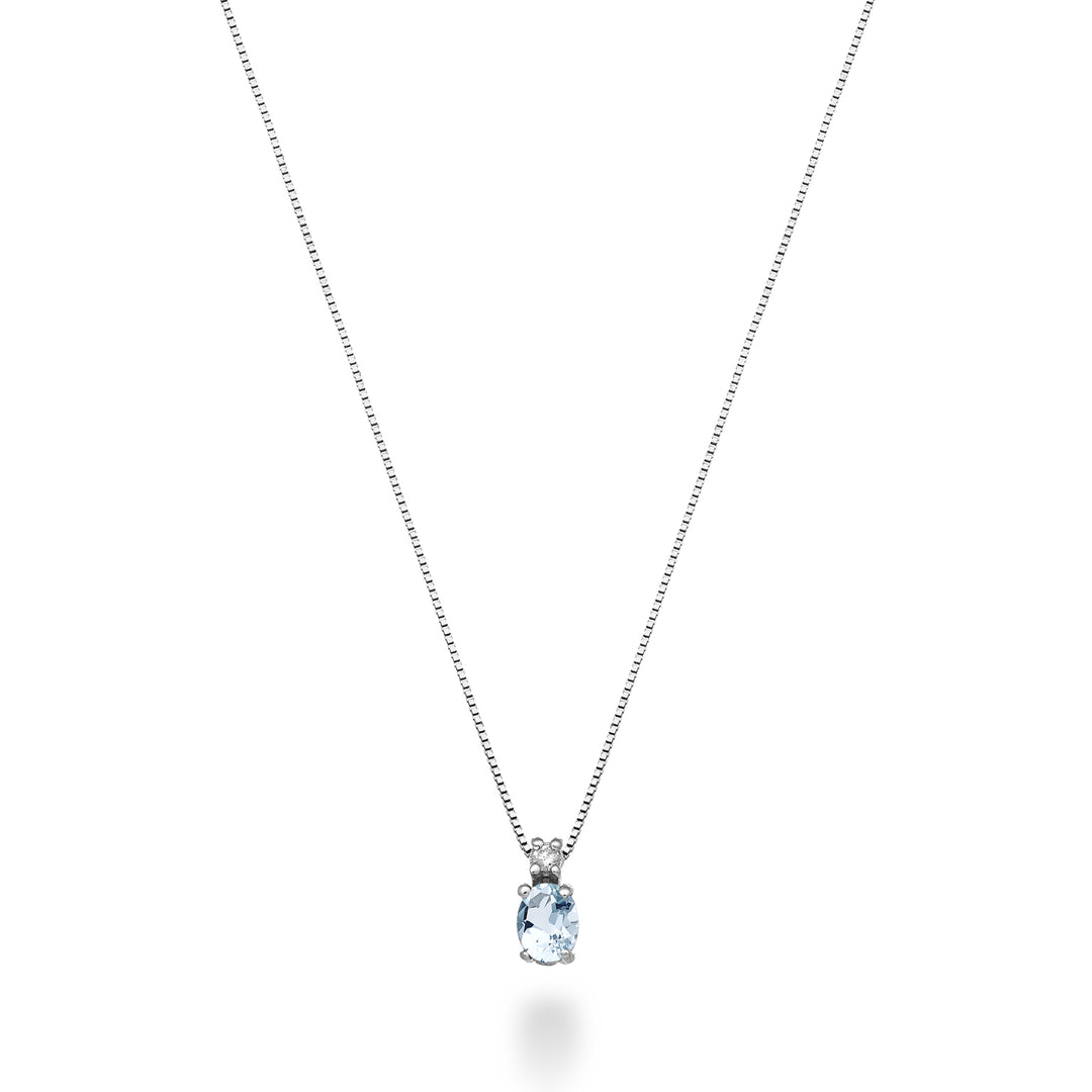 Nihama cl 9k oval aquamarine 5x4 ct.0,30 diam. ct.0,01 ND5181R4AM