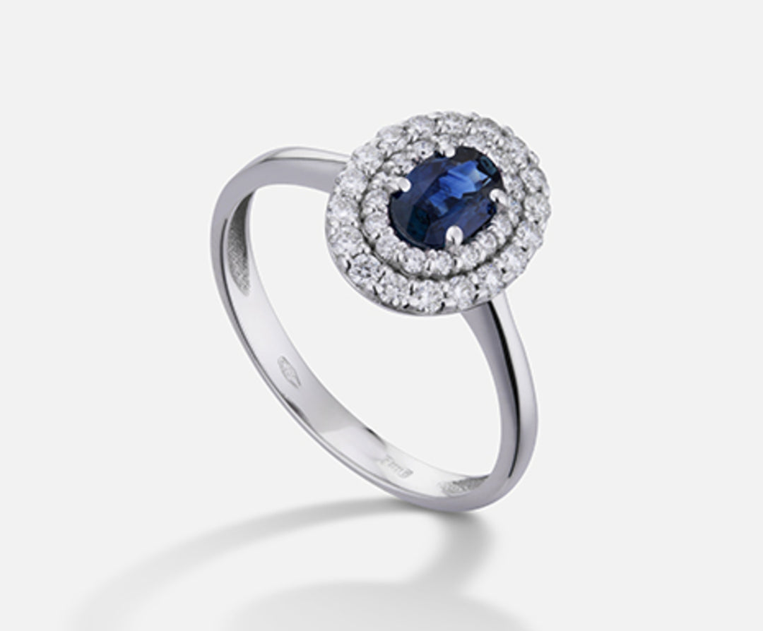Nihama an 18k sapphire no. oval 6x4 ct.0.62 dia ct.0.33 NA5117O4ZFN062