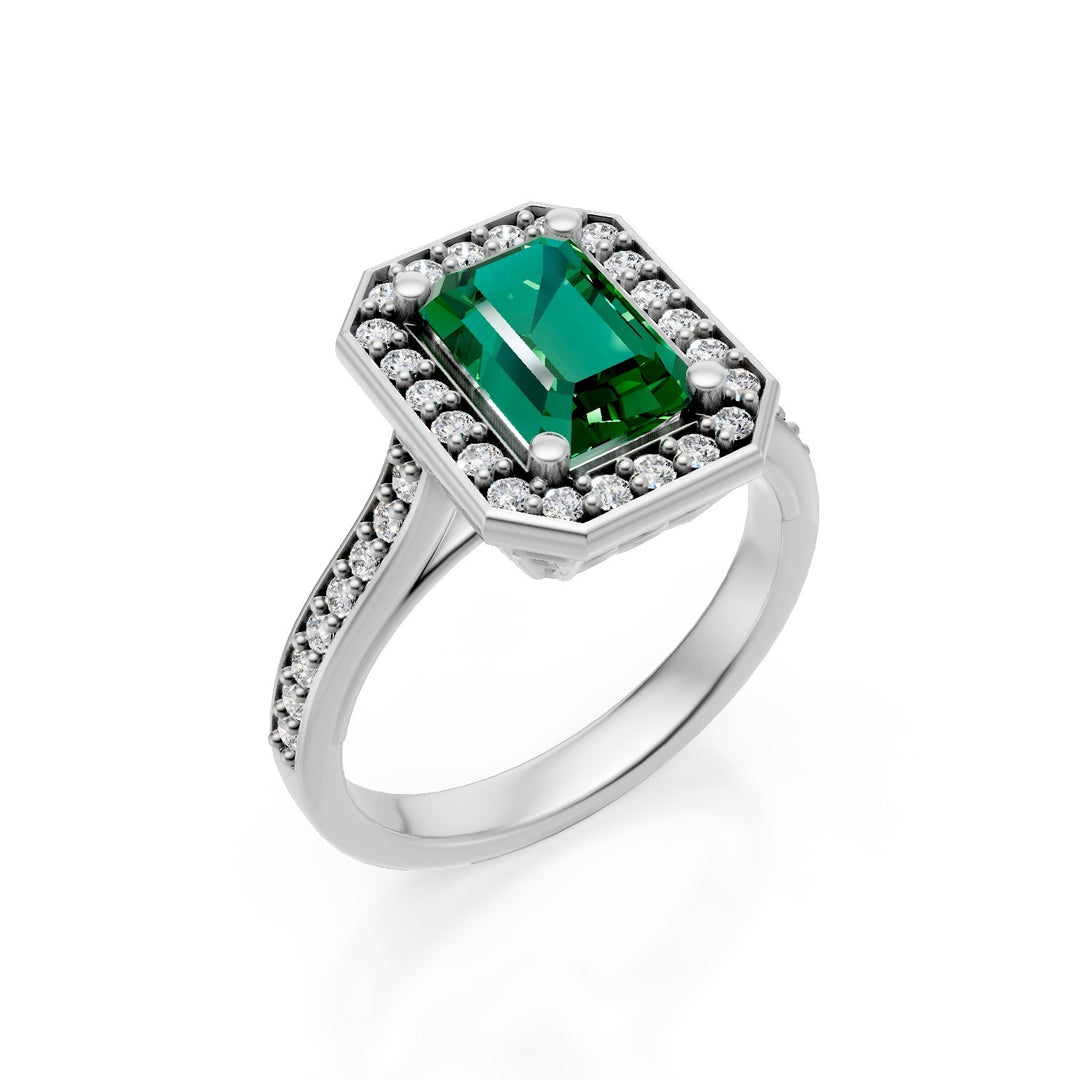Golay oct emerald ring 8x5 contour recessed shank ACLC635DSM85-25064110252