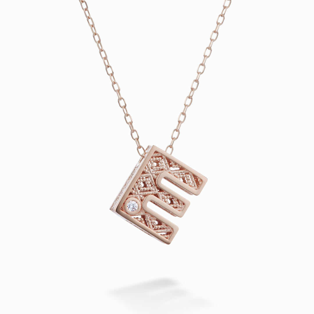 Nihama cl 18k letter and rose gold diam. ct.0,01 NDLETEO3