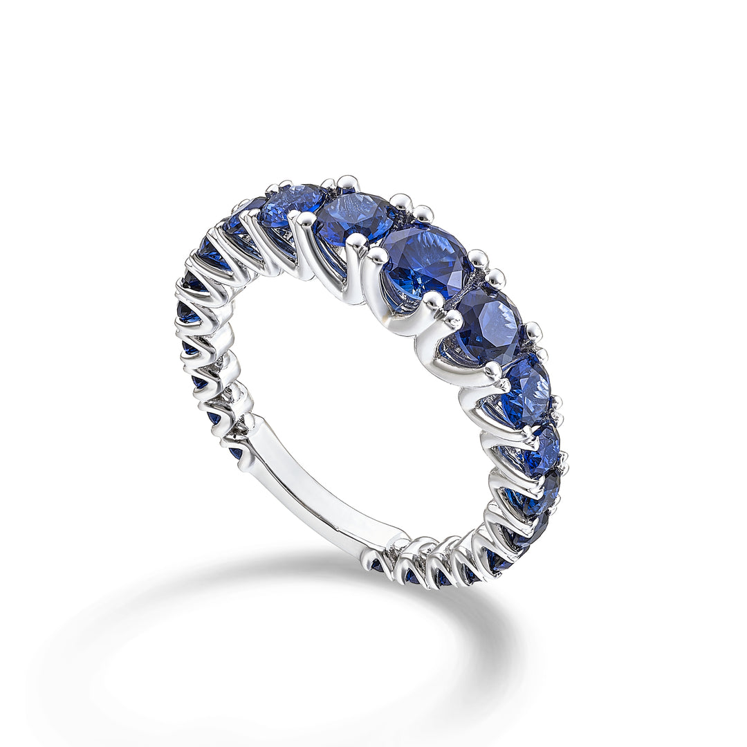 X-Diamond an 18kt lab sapphire central 2.50 ct 0.40 ct graduated with white gold bar LXDABIC1495ZFO4