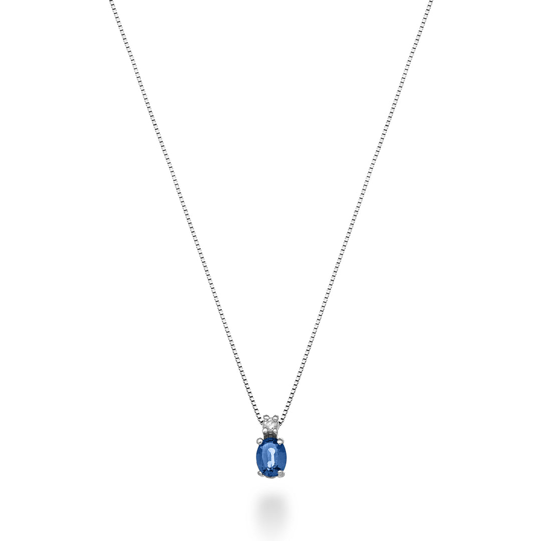 Nihama cl 9k oval sapphire 5x4 ct.0.40 diam. ct.0,01 ND5181R4ZFD
