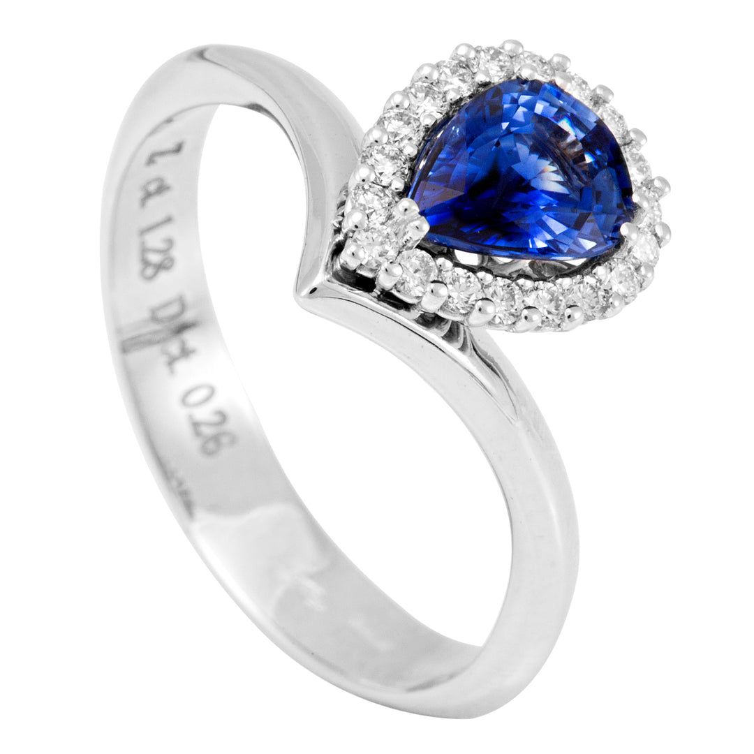 Golay 8x6 Teardrop Sapphire Ring with Contour ACL027WDIZB-22158110059