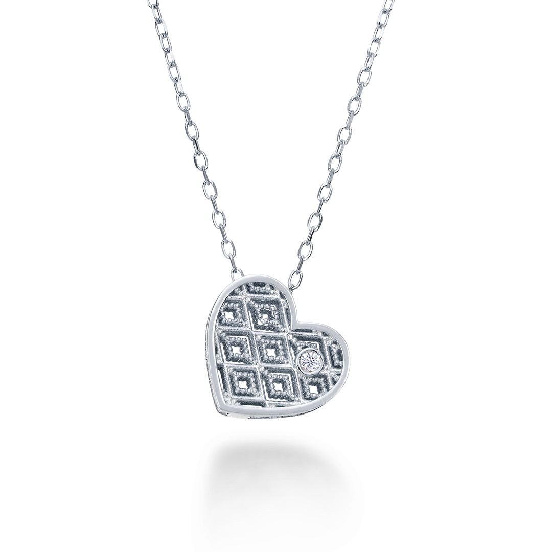 Nihama cl 18k white gold heart diam. ct.0,01 NDHEART4