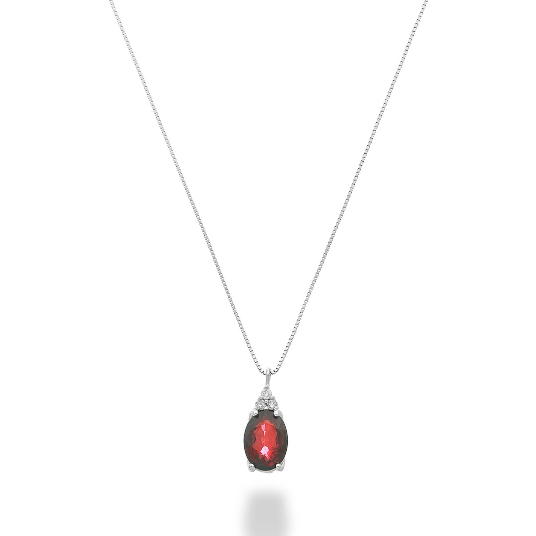 Nihama cl 9k oval ruby 7x5 with three diamonds ND5189R4RBC