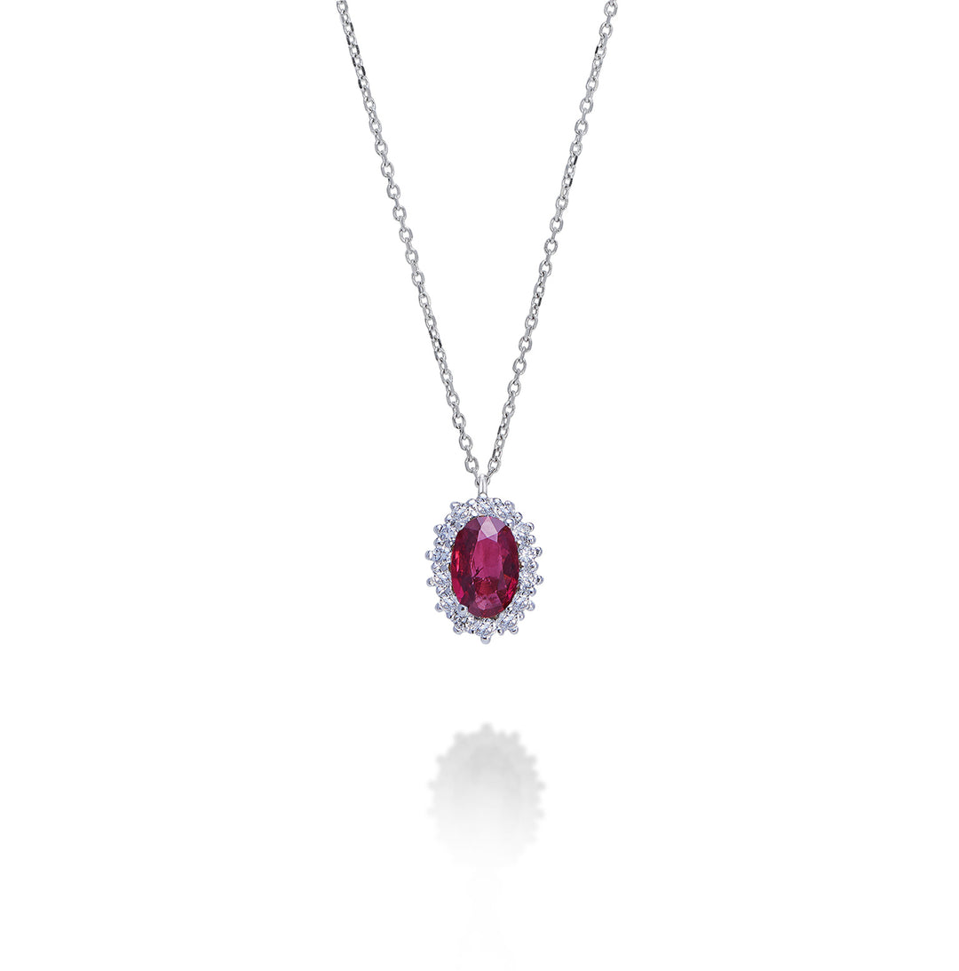 Nihama cl 9k ruby ​​n. oval 6x4 ct.0.40 diam. 0.13 ct ND5086R4RBN