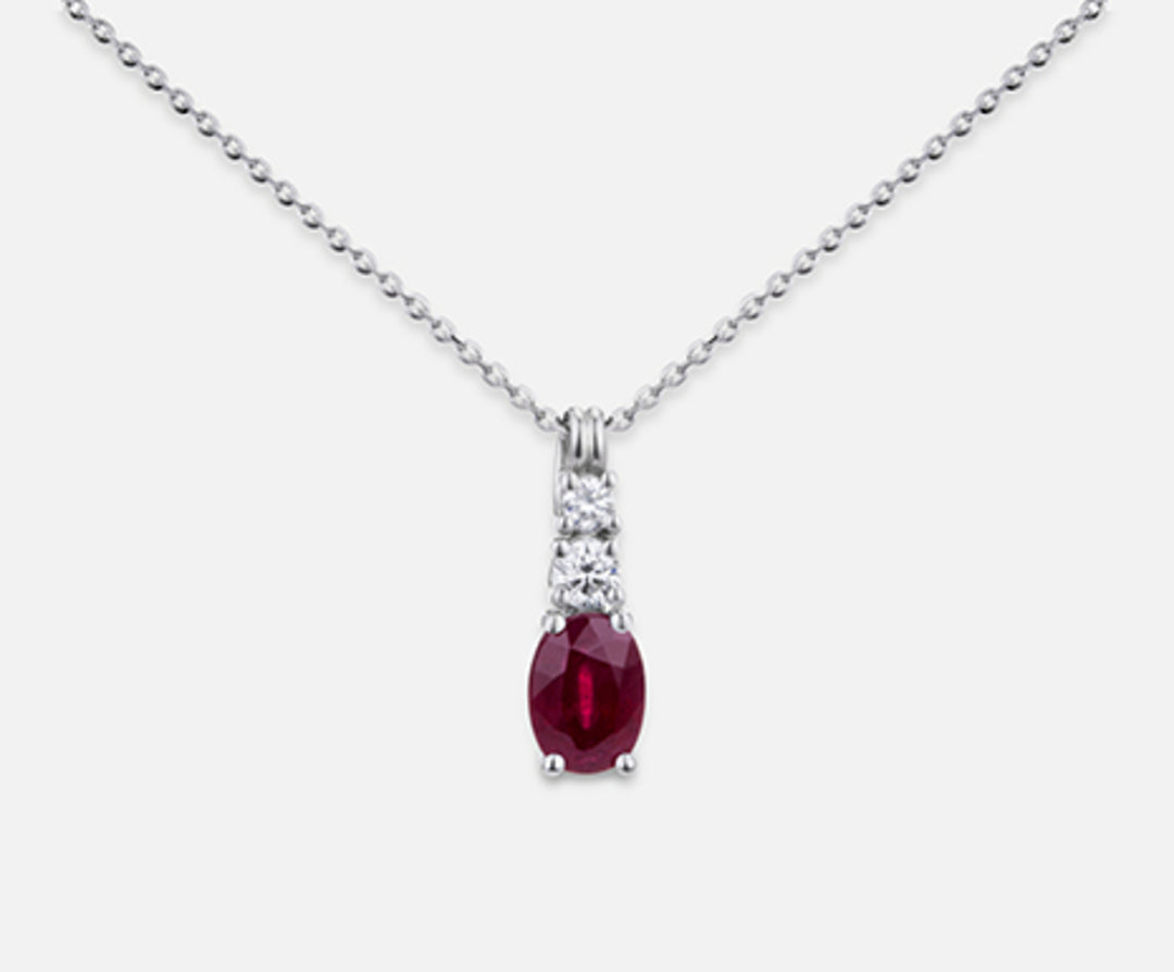 Nihama cl 18k ruby ​​tr. oval 7x5 ct.0.90 dia ct.0.15 ND5056O4RBC
