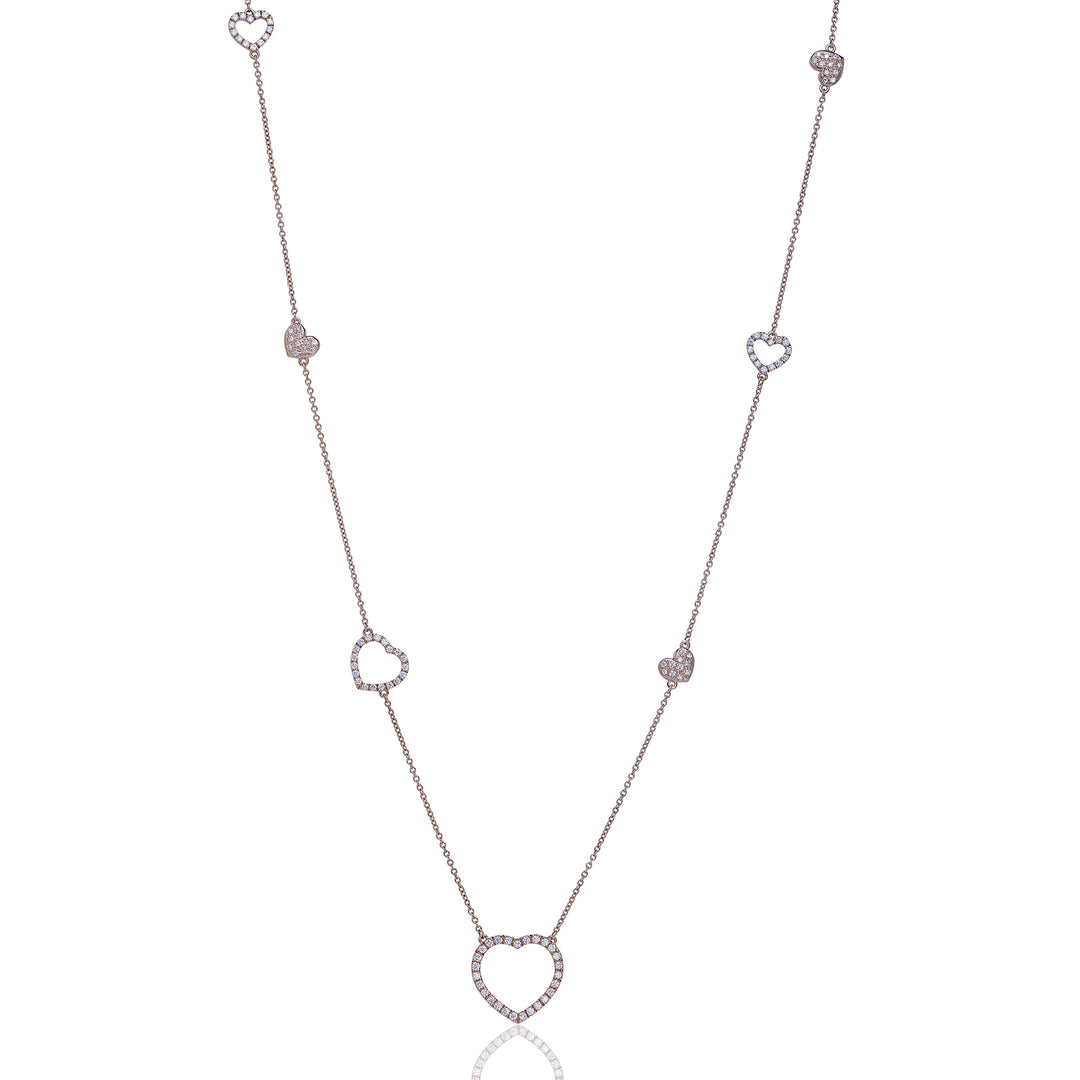 Golay long necklace love me with alternating hearts GFCU007DI-21315110119