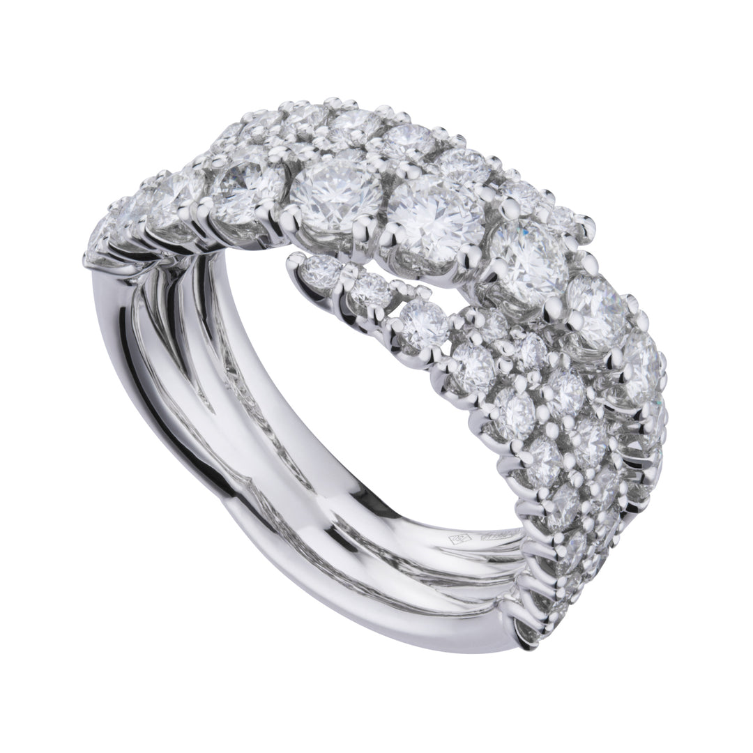 Golay multi-row grace ring with diamonds ABTRE2304DI-21348110099