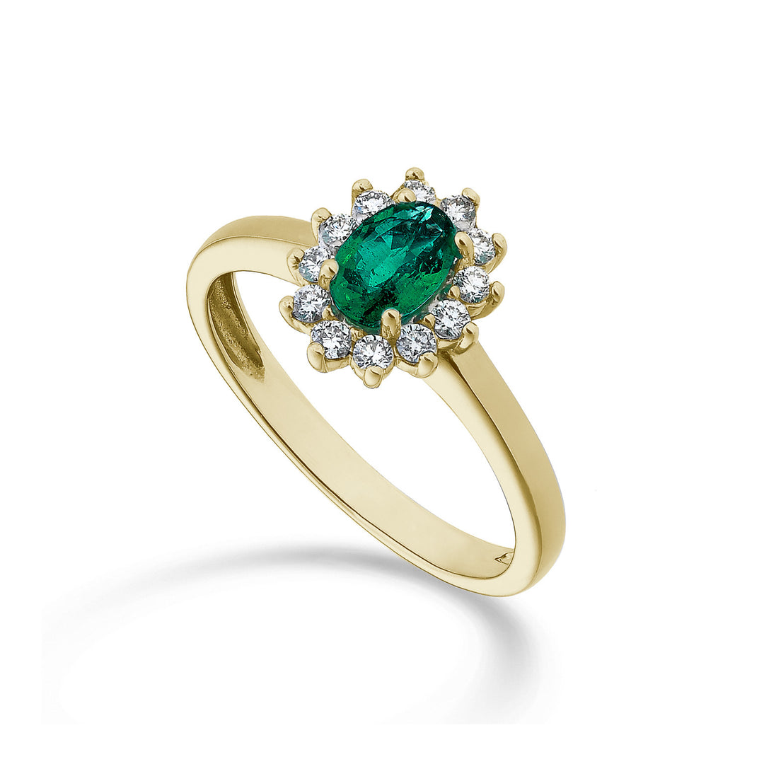 Nihama an 18k oval emerald 6x4 yellow gold 0.30 ct diam. 0.23 ct NA5093O1BE