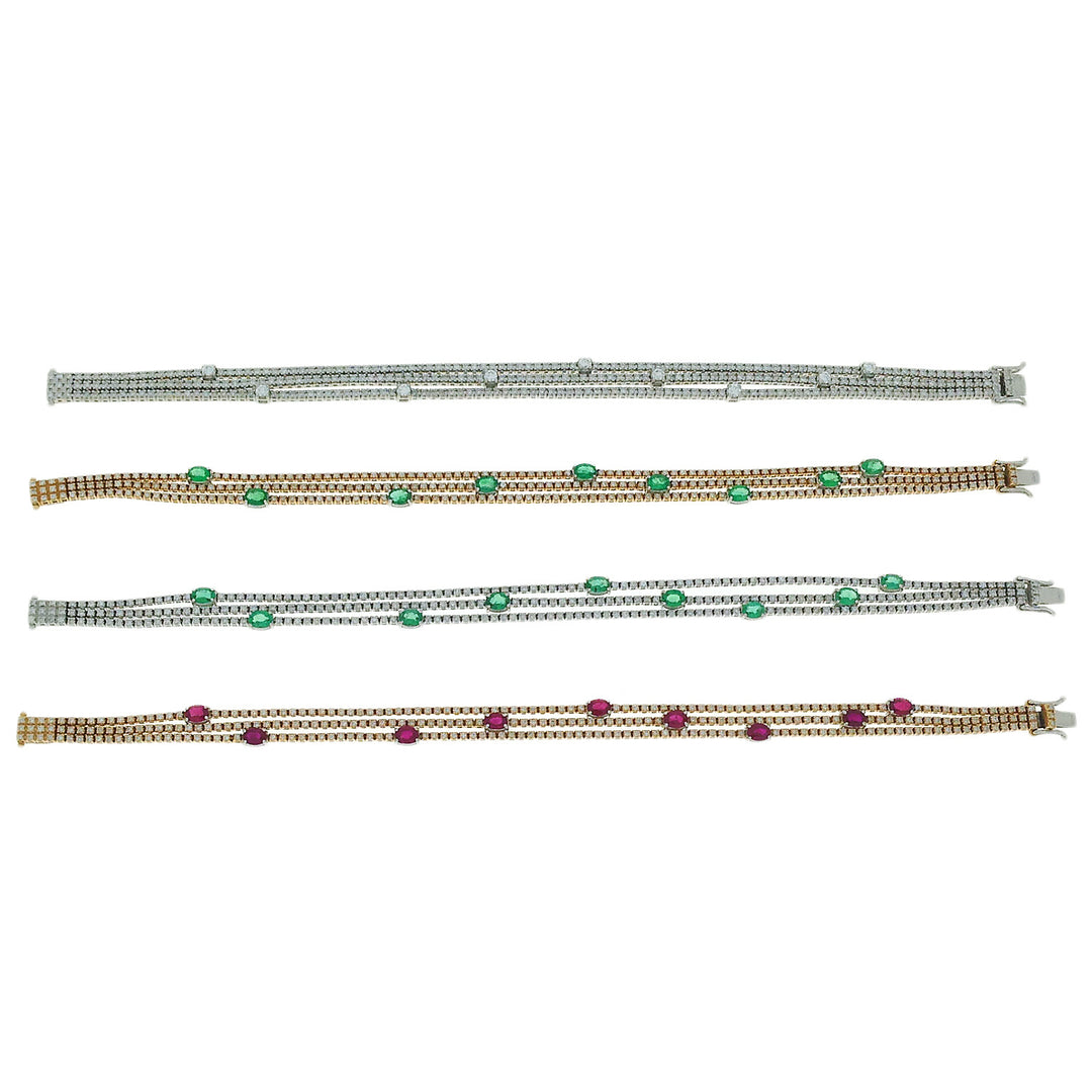 Golay 3 row square tennis bracelet BRDMBTL03-14016110103