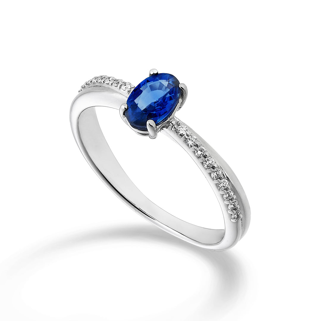 Nihama an 18k sapphire no. oval 6x4 ct.0.62 diam. ct.0.07 NA5103O4ZFN062
