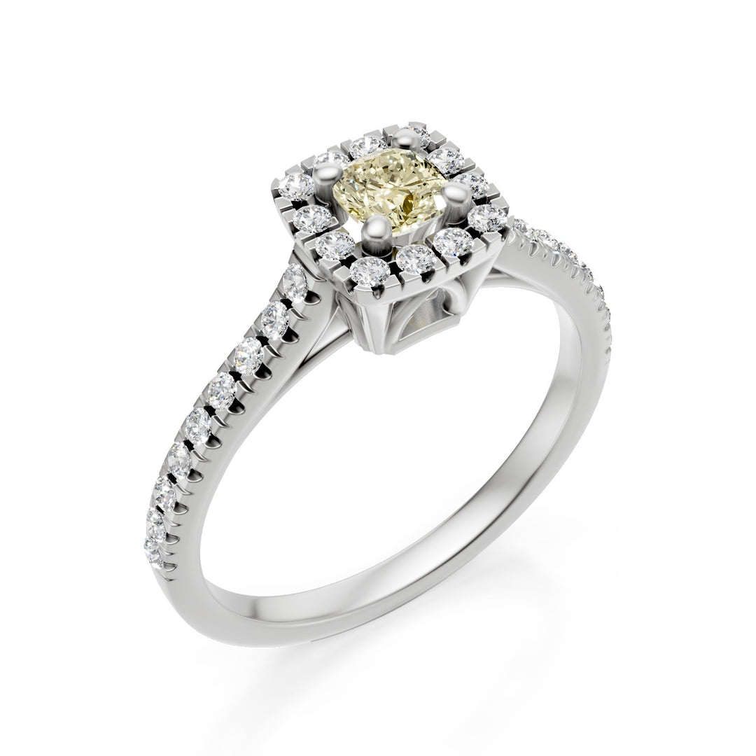 Golay cushion ring fancy yellow shank contour inc ASLC632DFY-25050110163