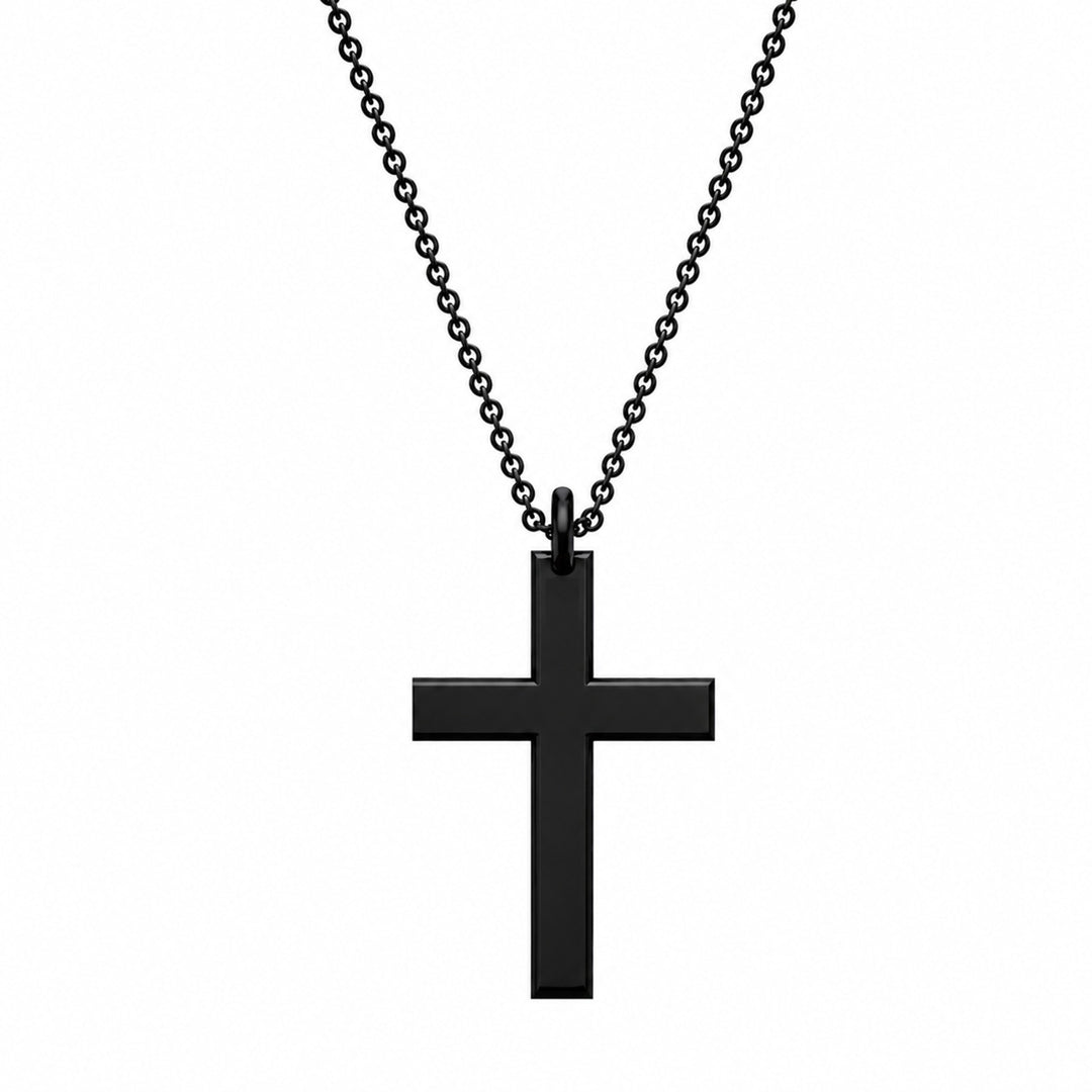 World Diamond Group straight cross necklace only titanium no gold 45cm long GDCR02NE-D-45