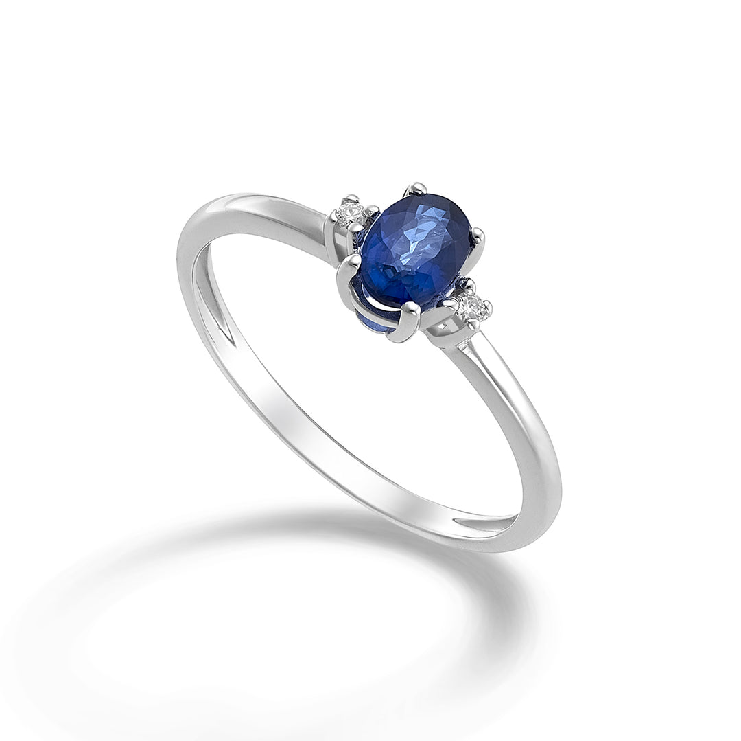 Mikiko an 9k oval sapphire 6x4 ct.0.40 diam. 0.02 ct MA5072R4ZFD