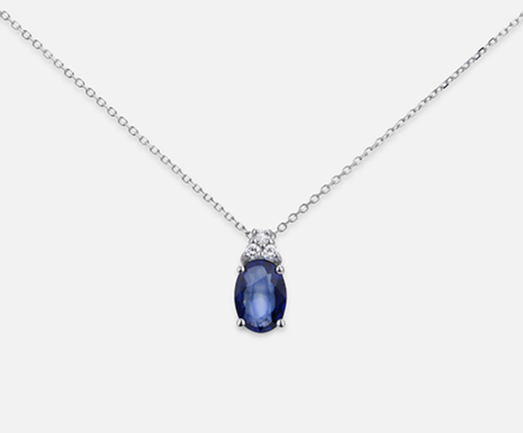 Nihama cl 18k sapphire no. oval 7x5 ct.1.05 dia ct.0.045 ND5055O4ZFN105