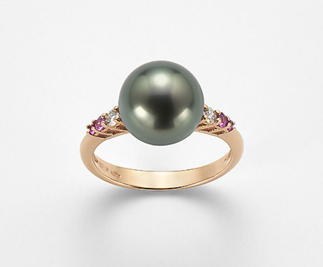 Mikiko an 18k sspb 10/11 diam 0.10 ct pink sapphire 0.09 ct rubies 0.04 ct MA0693O3SANE100
