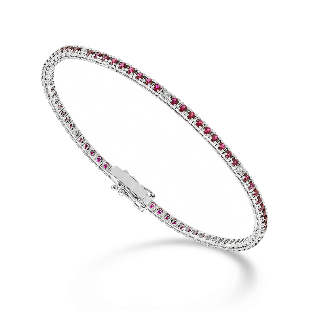 Nihama br tennis 18k rubies ct.2.00 diamonds ct.0.18 cm.17.5-80 settings NBTQ220RBRDIO4