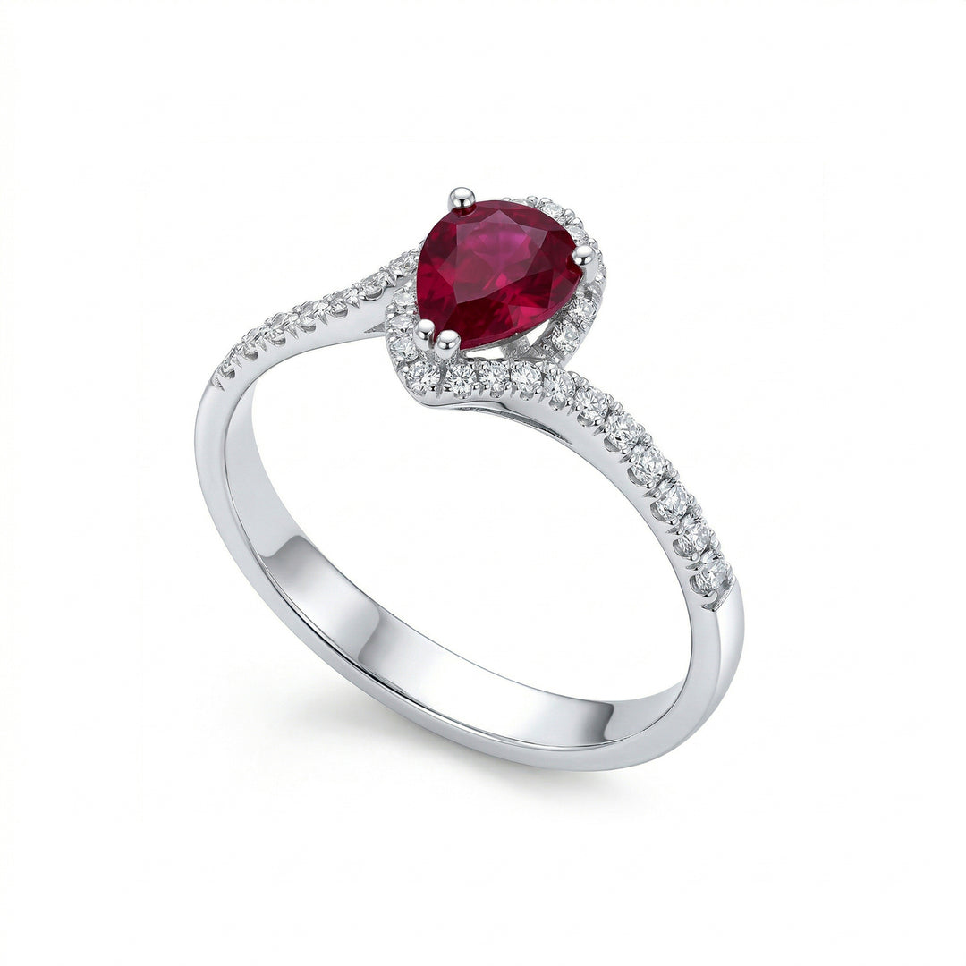 Golay ruby drop ring 7x5 with contour ACLC028WDIRU-24030110111