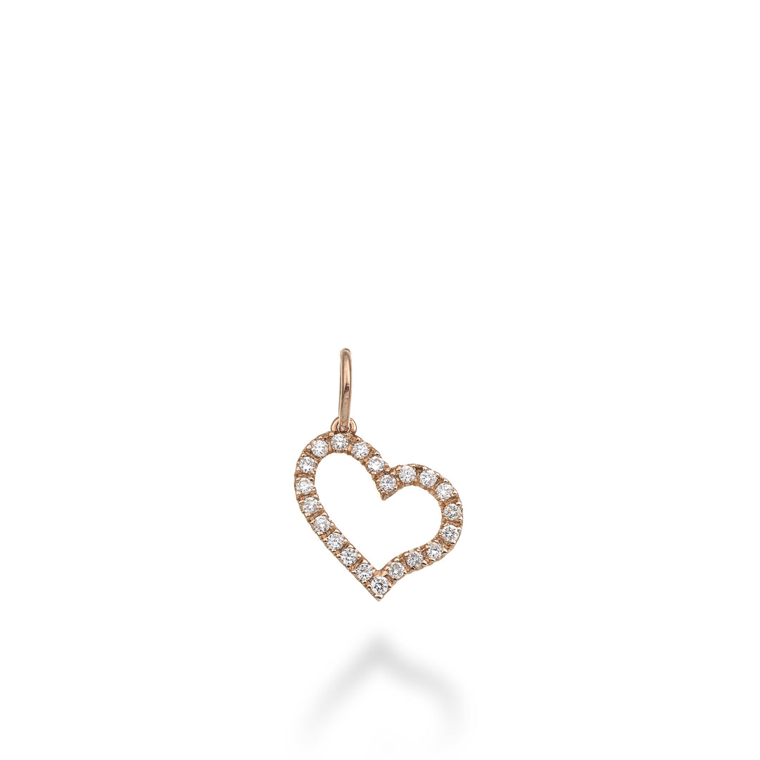 World Diamond Group large heart pendant 18k ct.0.11 g vs rose gold GPEN212DIO3