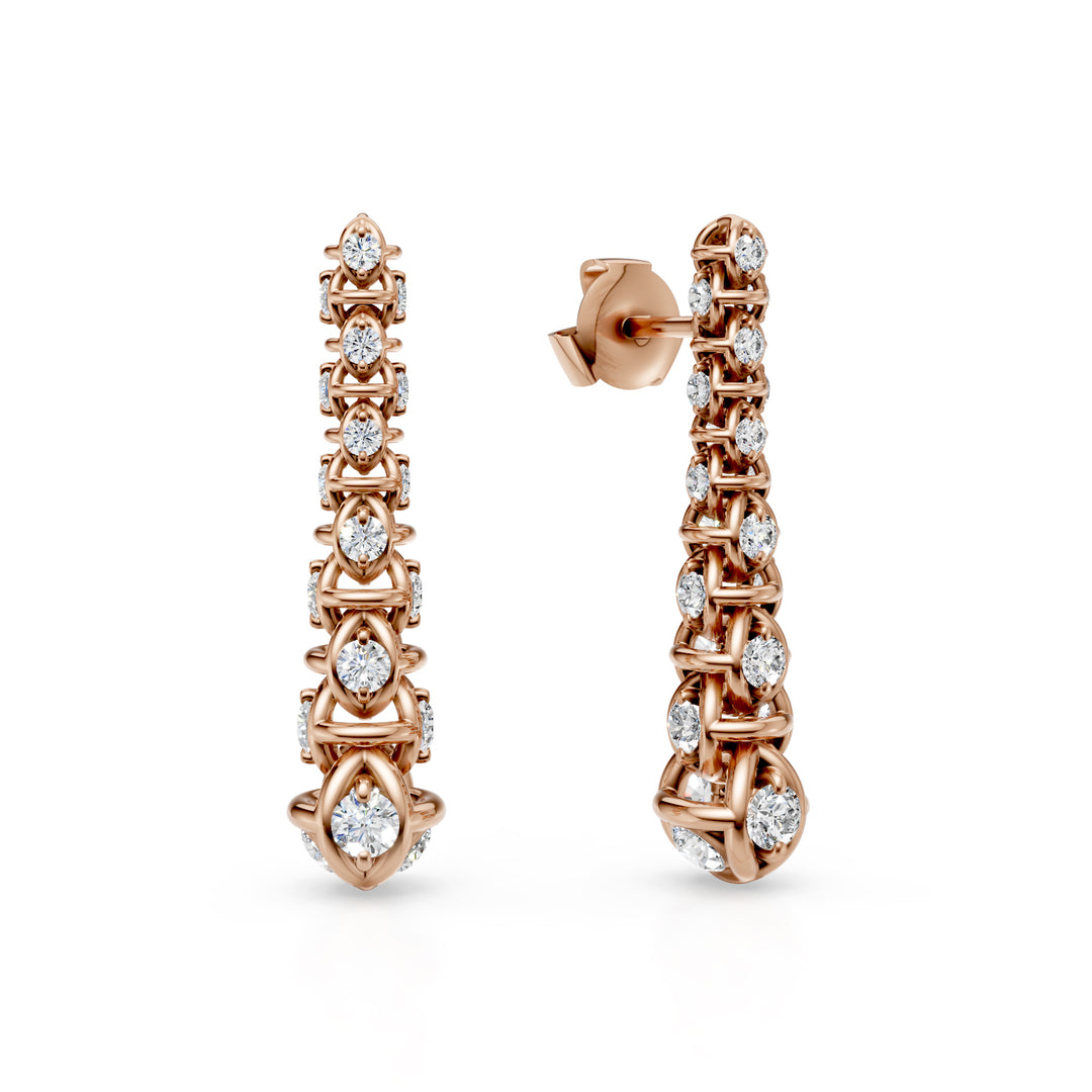 Golay pink short soft mesh dangle earrings OD540D300R-24345110105