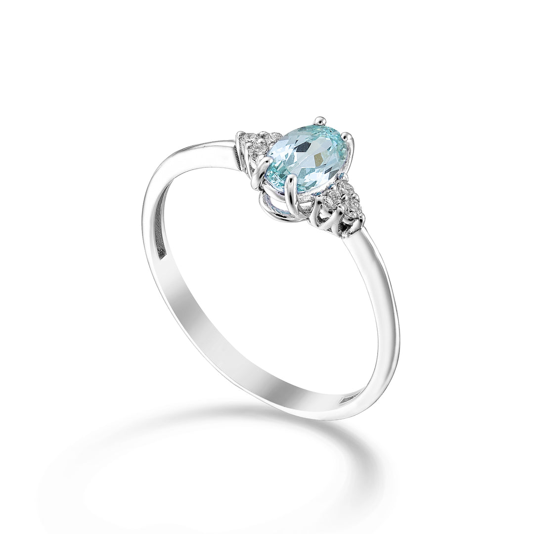 Nihama an 18k oval paraiba tourmaline 6x4 and side diamonds NA5211O4PAR